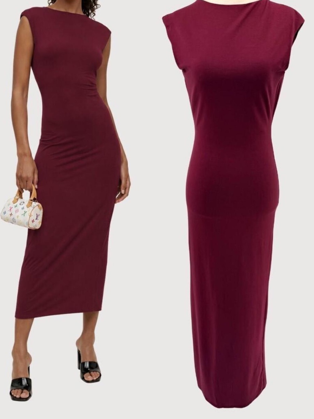 Reformation Sleeveless Burgundy Bodycon Maxi Dress